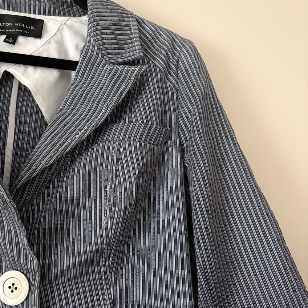 Hilton Hollis Pinstripe Blazer blue Size 8 - Picture 3 of 13